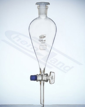08-147.202.03 - Separačný lievik so sklenenou zátkou, bez stupnice, 120 ml