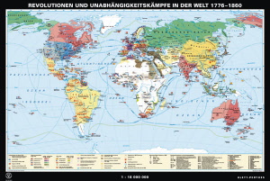 1652 - Revolúcie a vojny za nezávislosť vo svete, 1776-1860, historické mapa